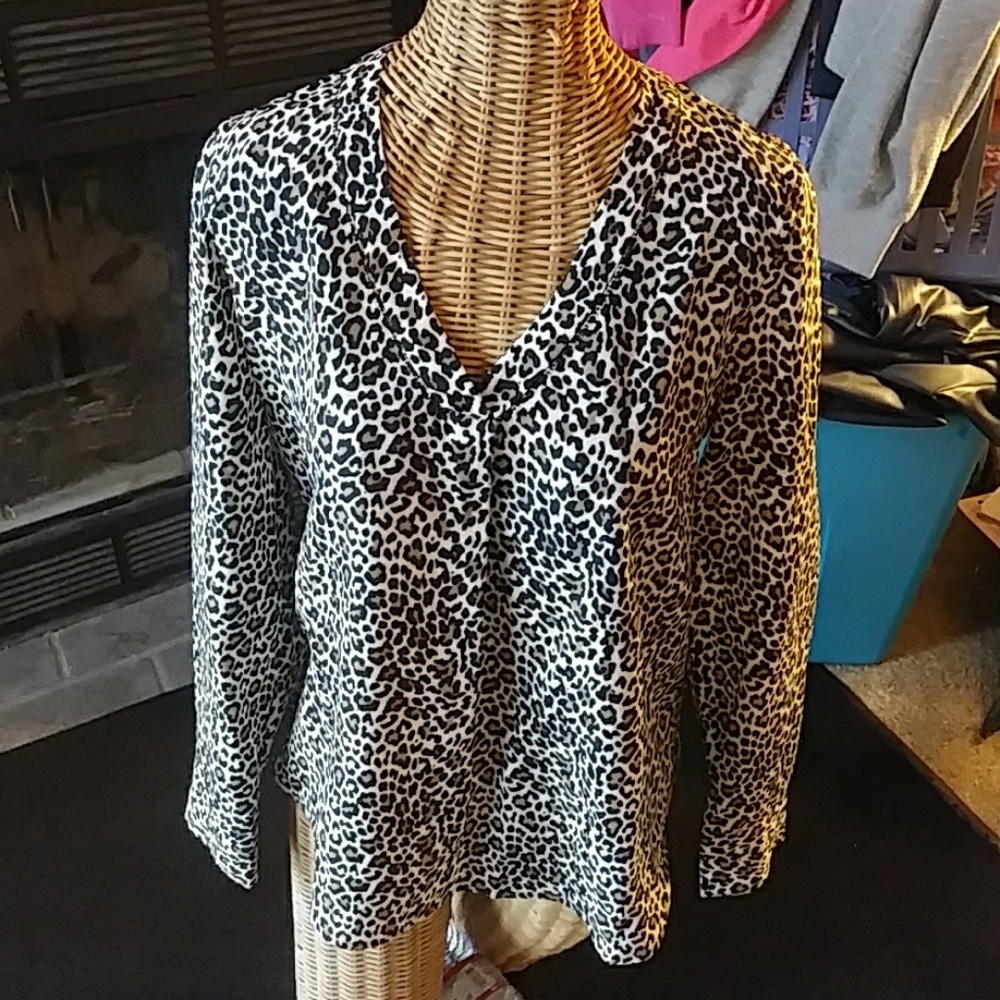 J.Crew cheetah print dress blouse